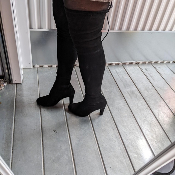 STUART WEITZMAN  Black Suede Highland Over the Knee Thigh Boot Size 10 Medium - Picture 7 of 10